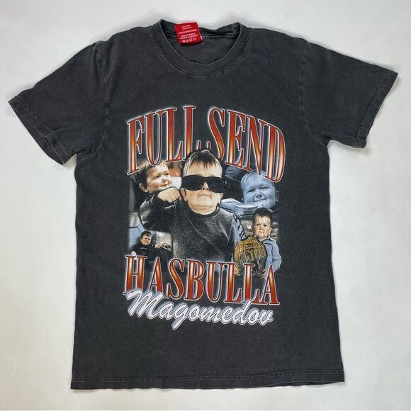 Full Send Hasbulla Magomedov Graphic T-shirt Women Small Gray Short Sleeve - Picture 1 of 5
